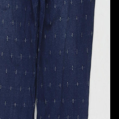 TU Womens Blue Cotton Skinny Jeans Size 12 L30 in Regular Zip - Cut Out Detail