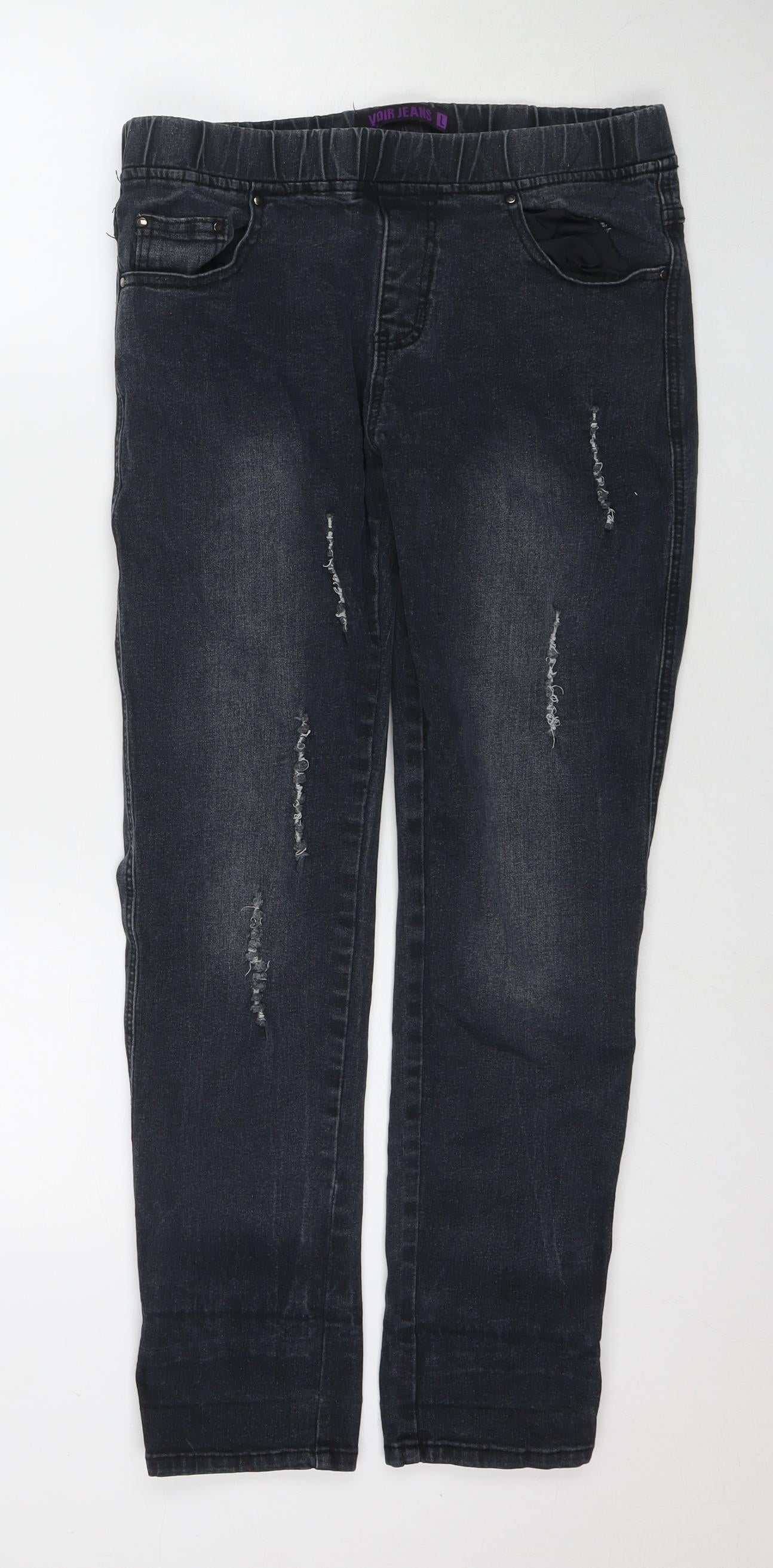 Voir Jeans Womens Grey Cotton Jegging Jeans Size L L28 in Regular