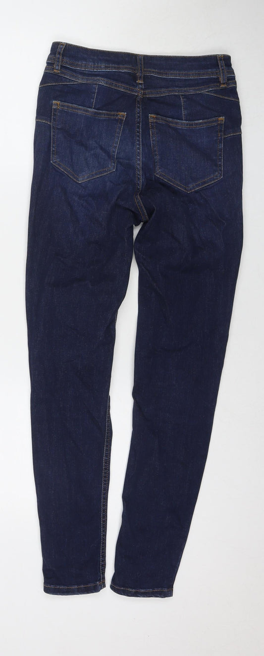 F&F Womens Blue Cotton Skinny Jeans Size 6 L27 in Regular Zip