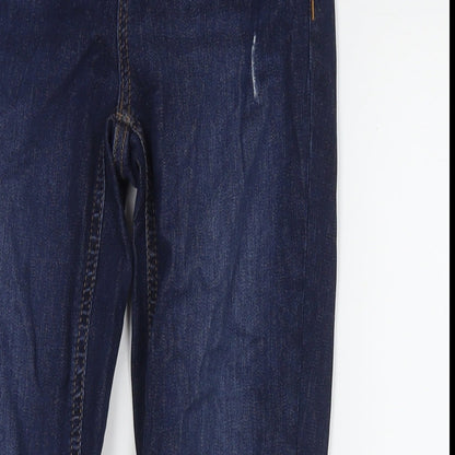 F&F Womens Blue Cotton Skinny Jeans Size 6 L27 in Regular Zip