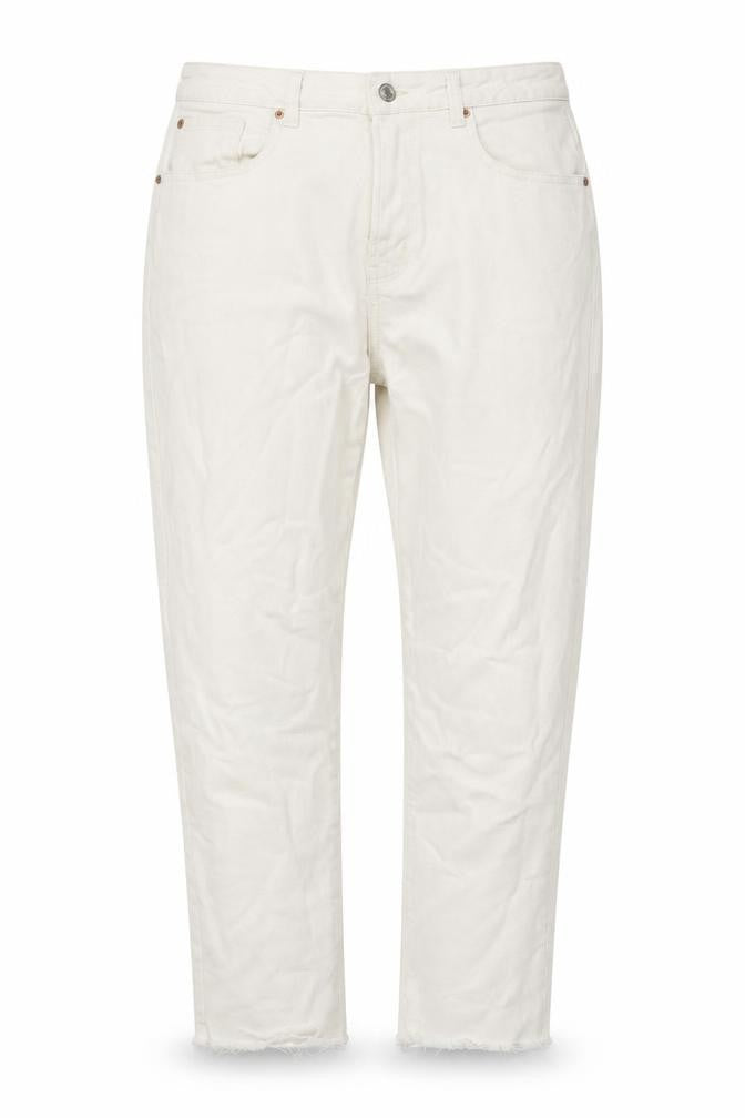Womens UK Size 14 Denim & Co. Regular Fit Cropped White Jeans