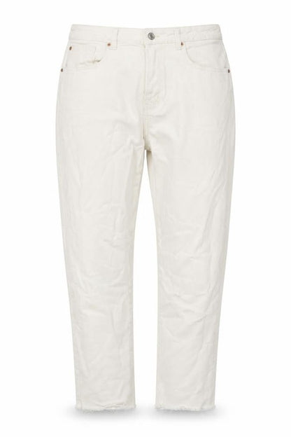 Womens UK Size 14 Denim & Co. Regular Fit Cropped White Jeans