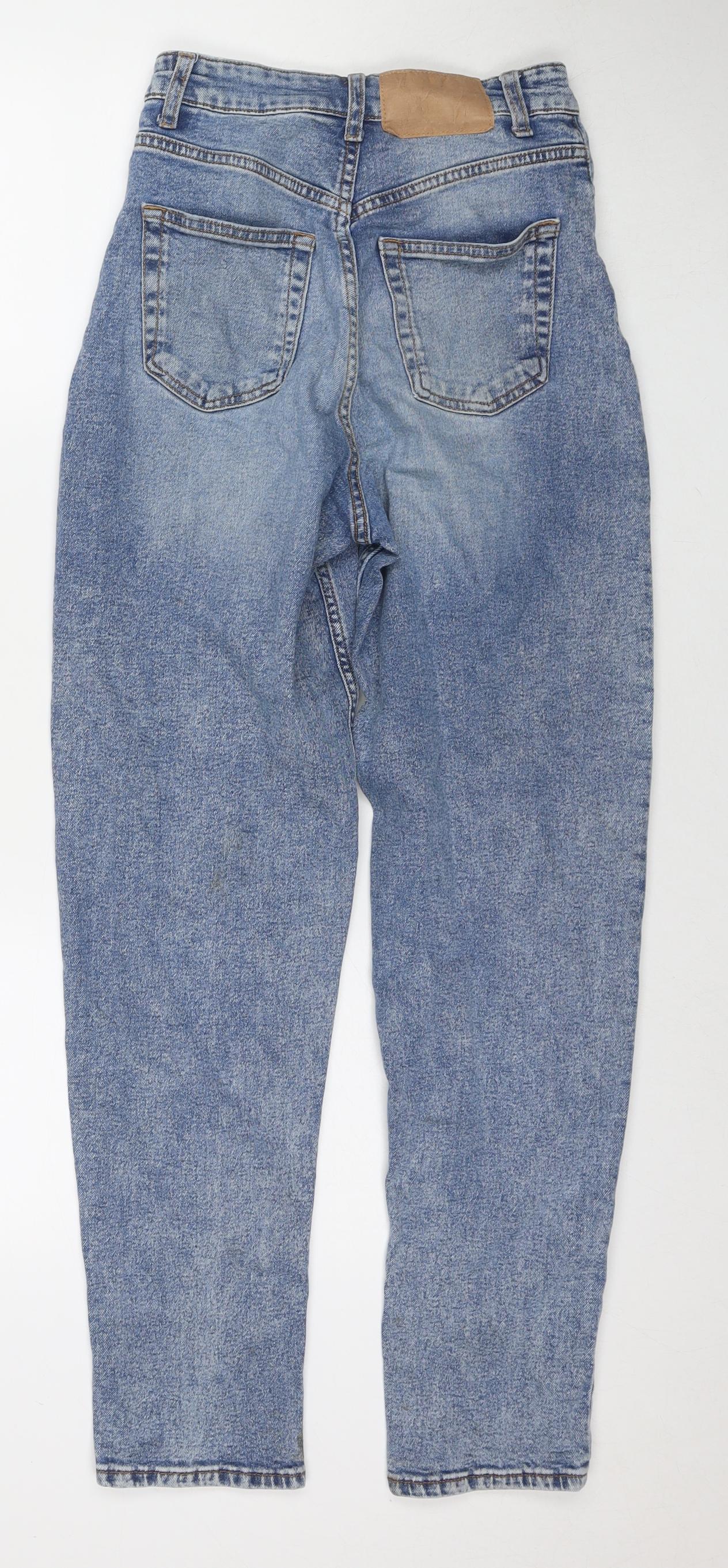 Divided by H&M Womens Blue Cotton Mom Jeans Size 6 L28 in Regular Zip