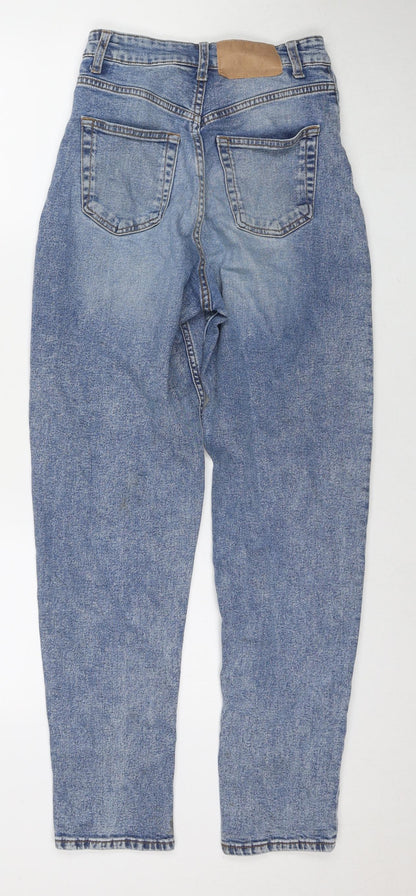 Divided by H&M Womens Blue Cotton Mom Jeans Size 6 L28 in Regular Zip