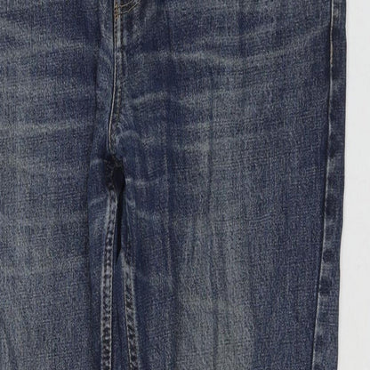 TU Mens Blue Cotton Straight Jeans Size 34 in L30 in Regular Zip