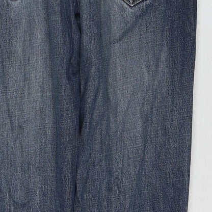 TU Mens Blue Cotton Straight Jeans Size 34 in L30 in Regular Zip