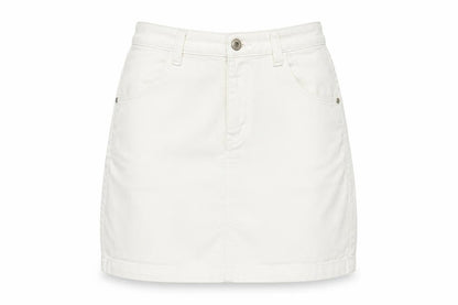 Missguided Womens White Cotton A-Line Skirt Size 10 Zip