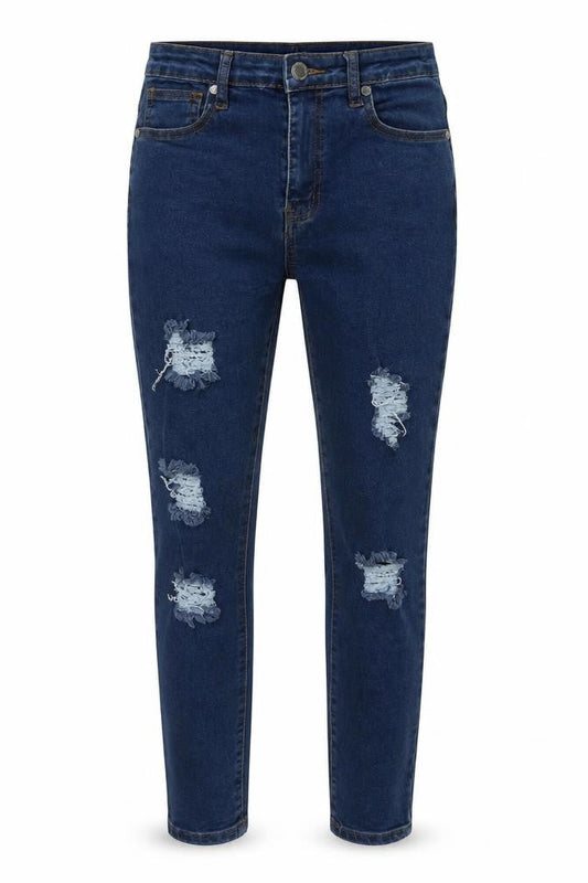 Boohoo Womens Blue Cotton Skinny Jeans Size 10 L29 in Regular Zip
