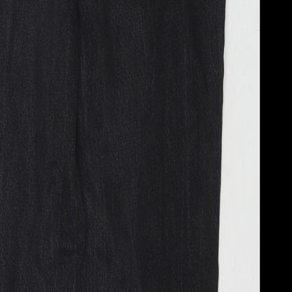 Zara Womens Black Cotton Mom Jeans Size 6 L27 in Regular Zip