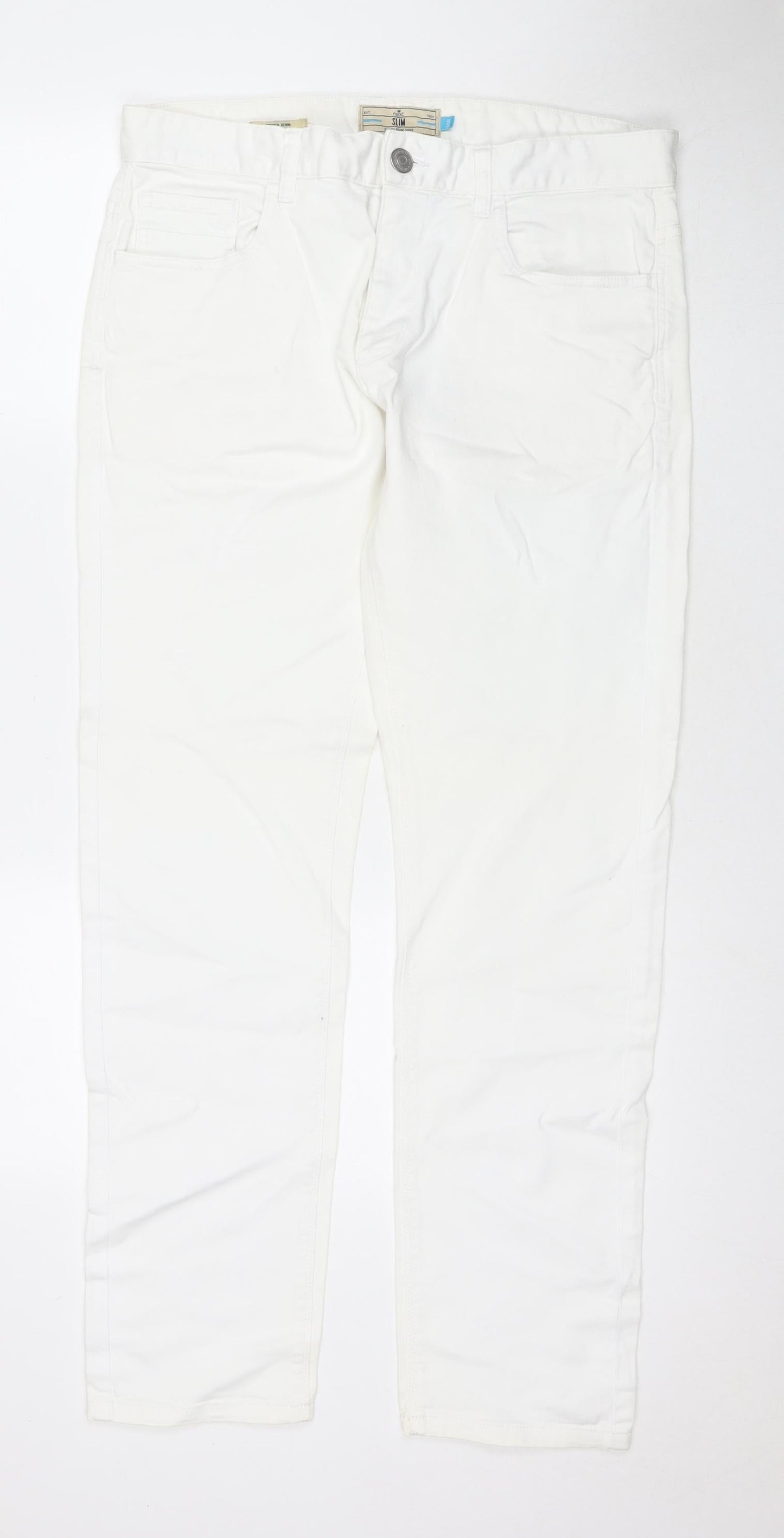 Mens UK Size 34 in NEXT Regular Fit Straight White Jeans