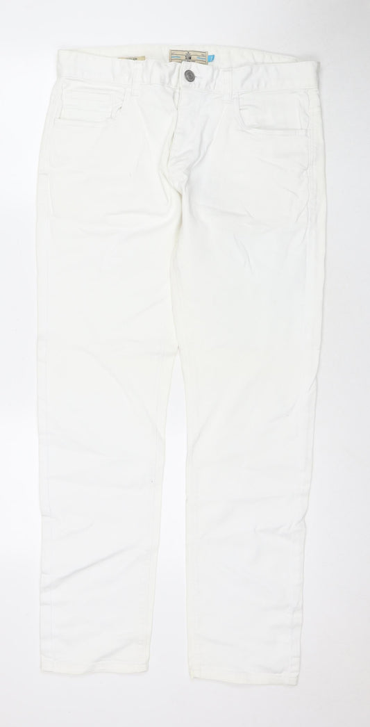 Mens UK Size 34 in NEXT Regular Fit Straight White Jeans