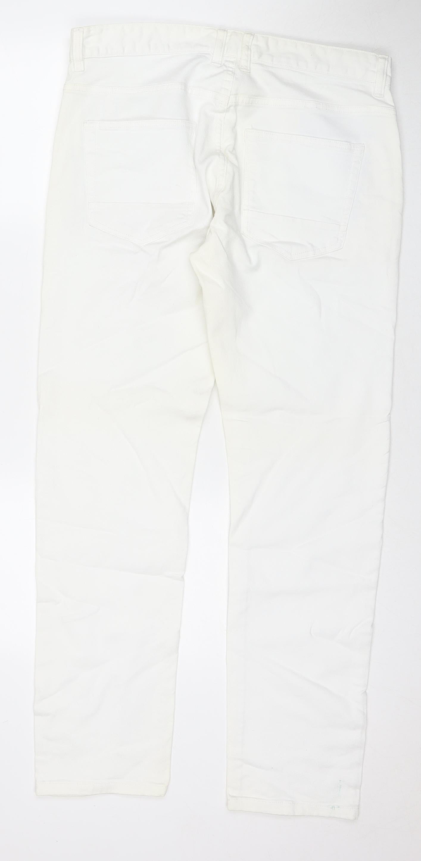 Mens UK Size 34 in NEXT Regular Fit Straight White Jeans