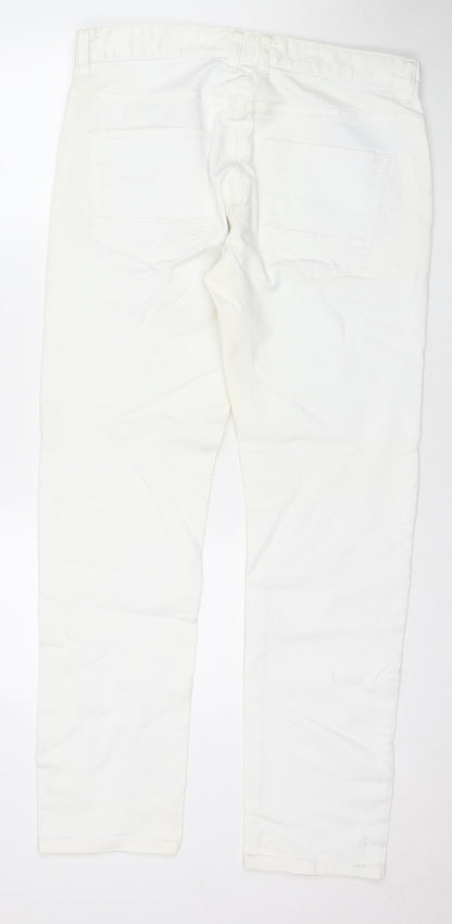 Mens UK Size 34 in NEXT Regular Fit Straight White Jeans