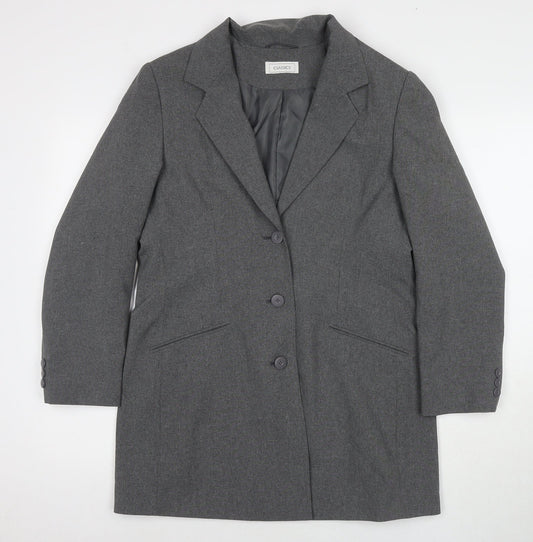 Classics Womens Grey Jacket Blazer Size 12 Button