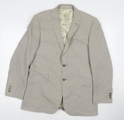 Mens UK Size 40 Karl Jackson Regular Beige Suit Jacket