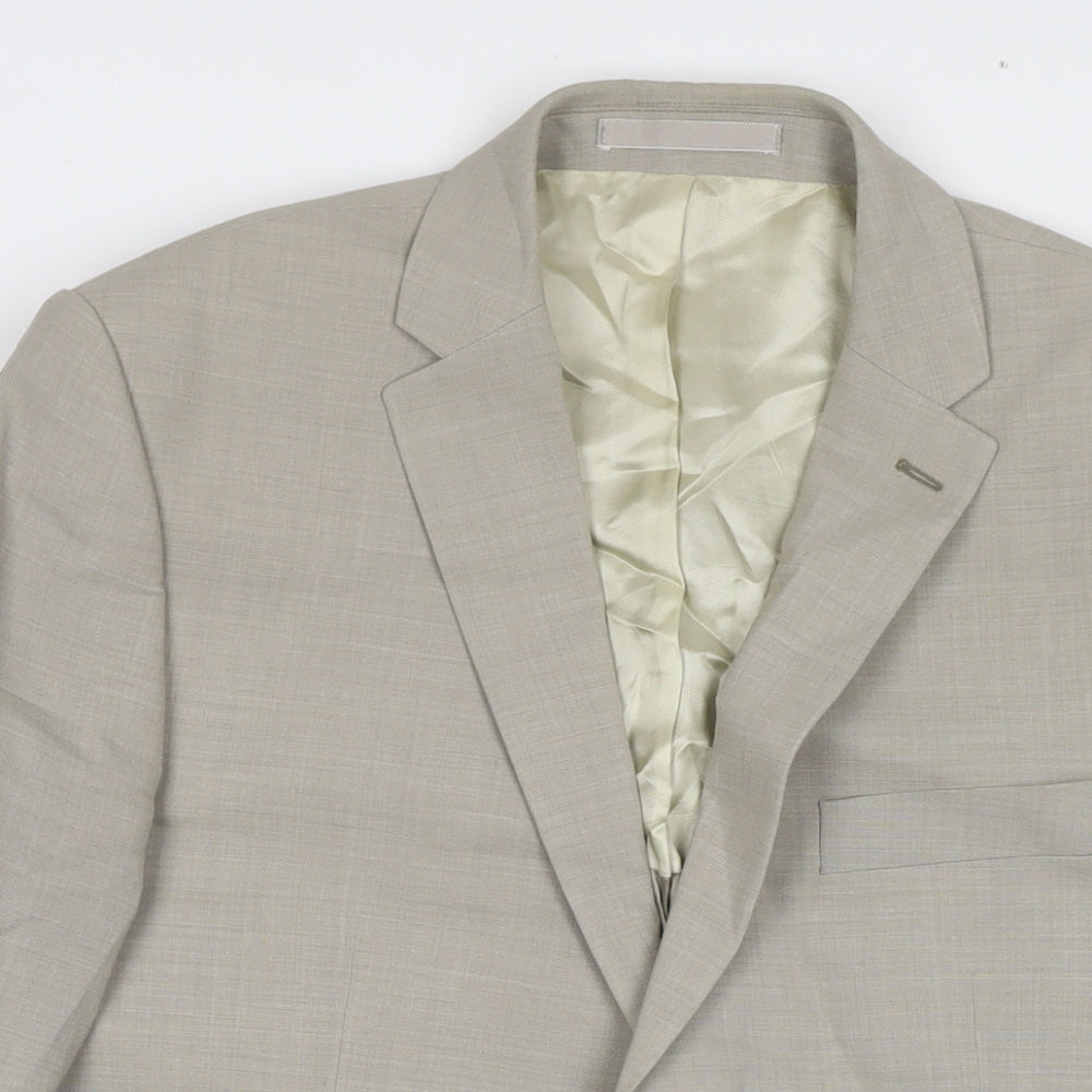 Mens UK Size 40 Karl Jackson Regular Beige Suit Jacket