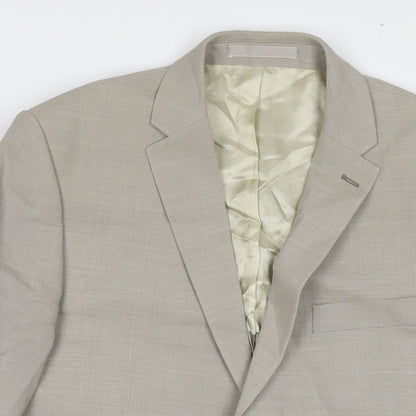 Mens UK Size 40 Karl Jackson Regular Beige Suit Jacket