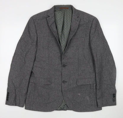 NEXT Mens Grey Wool Jacket Suit Jacket Size 40 Regular
