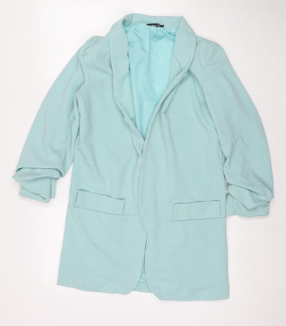 Boohoo Womens Blue Jacket Blazer Size 10