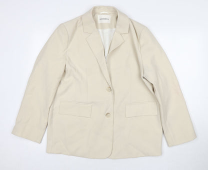 Cocomiricle Womens Beige Jacket Blazer Size L Button