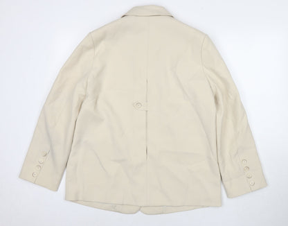 Cocomiricle Womens Beige Jacket Blazer Size L Button