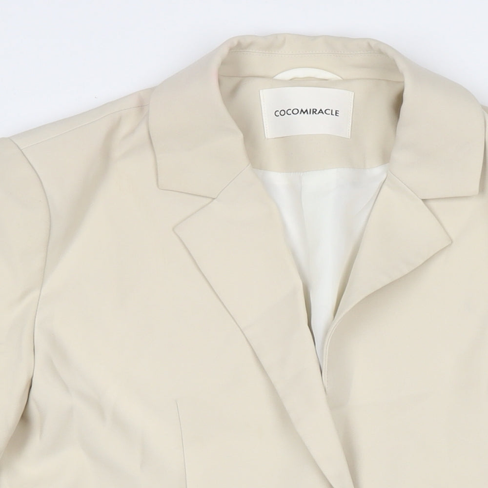 Cocomiricle Womens Beige Jacket Blazer Size L Button