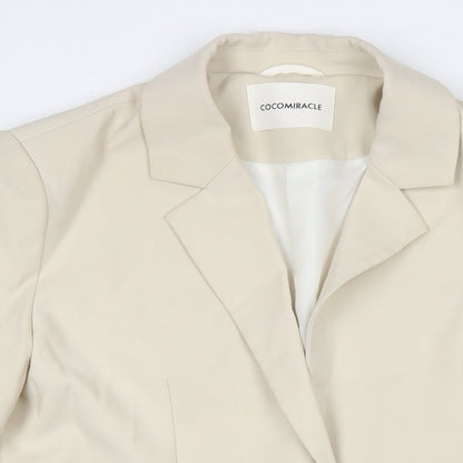 Cocomiricle Womens Beige Jacket Blazer Size L Button
