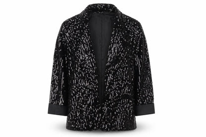 Amour Womens Black Jacket Blazer Size 10 - Sequin Detail