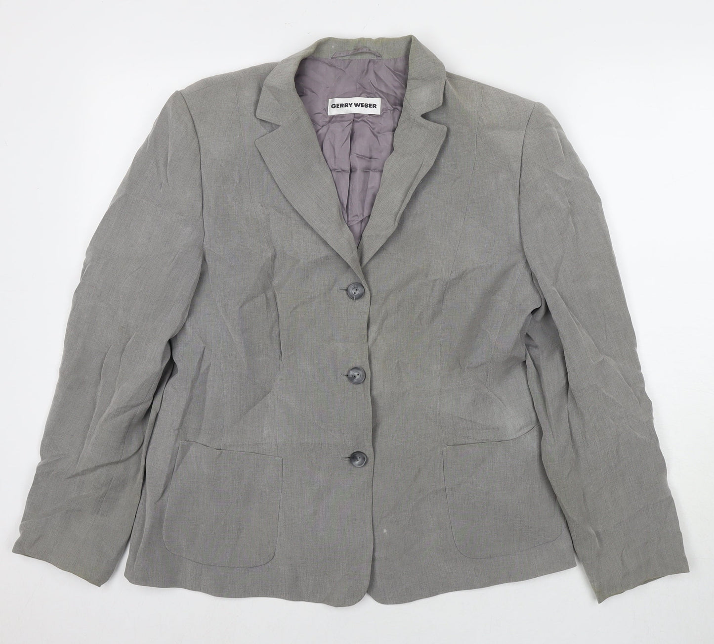 Gerry Weber Womens Grey Jacket Blazer Size 14 Button