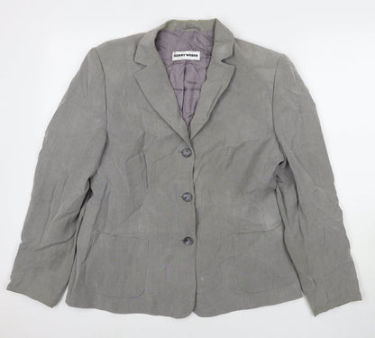 Gerry Weber Womens Grey Jacket Blazer Size 14 Button