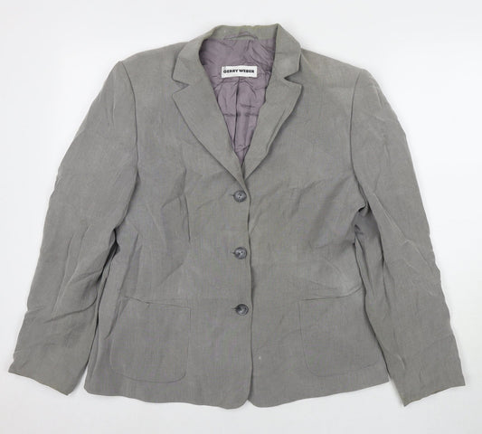 Gerry Weber Womens Grey Jacket Blazer Size 14 Button
