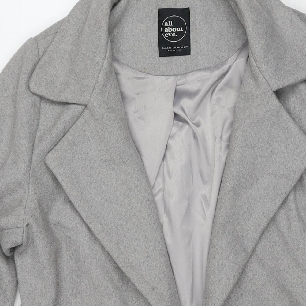 All About Eve Womens Grey Overcoat Coat Size 12