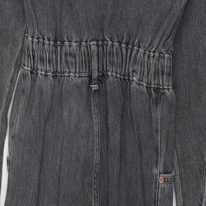 Zara Girls Grey Cotton Jumpsuit One-Piece Size 10 Years L21 in Zip