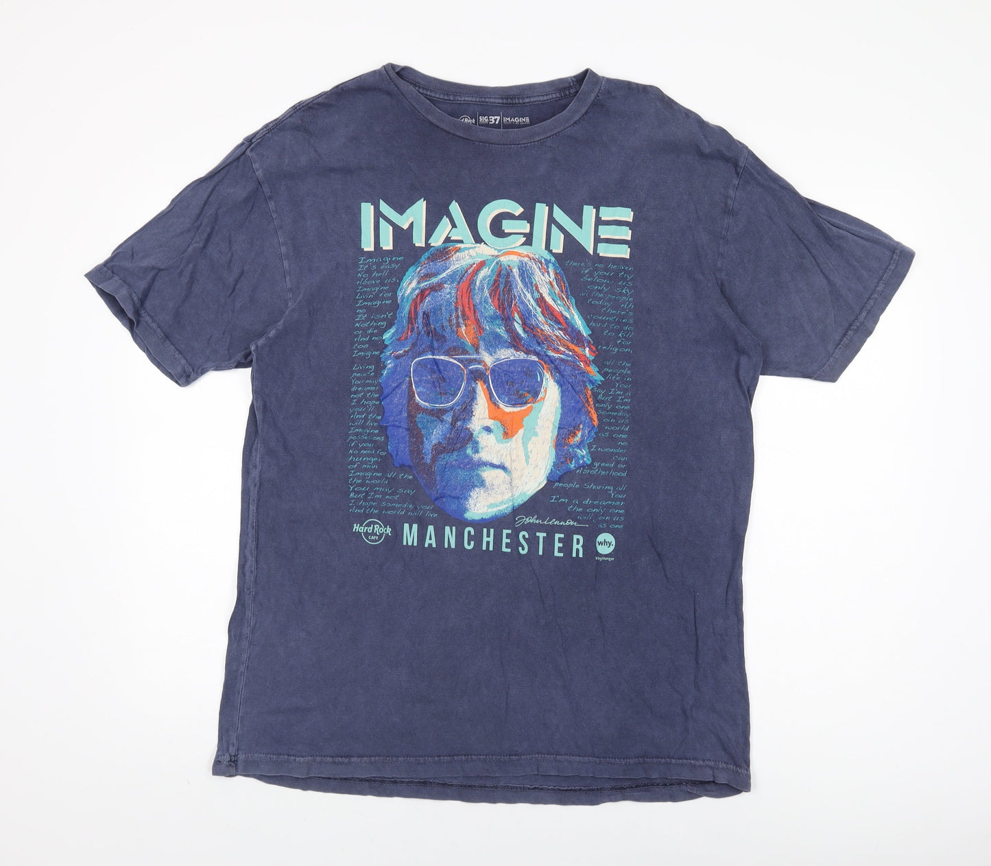 Mens UK Size L Hard Rock Blue  T-Shirt