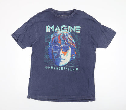 Mens UK Size L Hard Rock Blue  T-Shirt