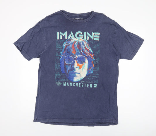 Mens UK Size L Hard Rock Blue  T-Shirt