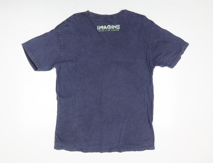 Mens UK Size L Hard Rock Blue  T-Shirt