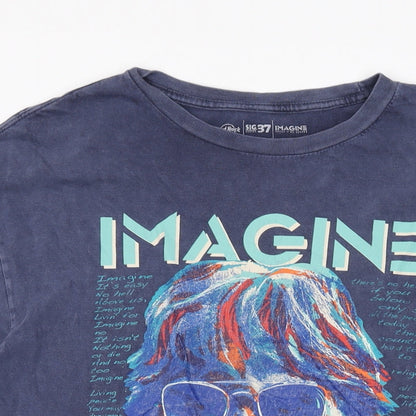 Mens UK Size L Hard Rock Blue  T-Shirt