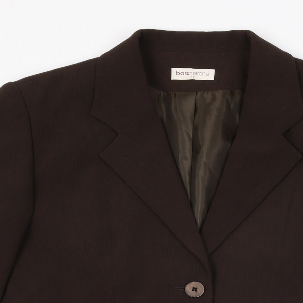 Bonmarché Womens Brown Polyester Jacket Blazer Size 12