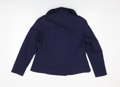 Marks and Spencer Womens Blue Jacket Coat Size 12 Button