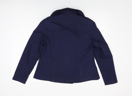Marks and Spencer Womens Blue Jacket Coat Size 12 Button