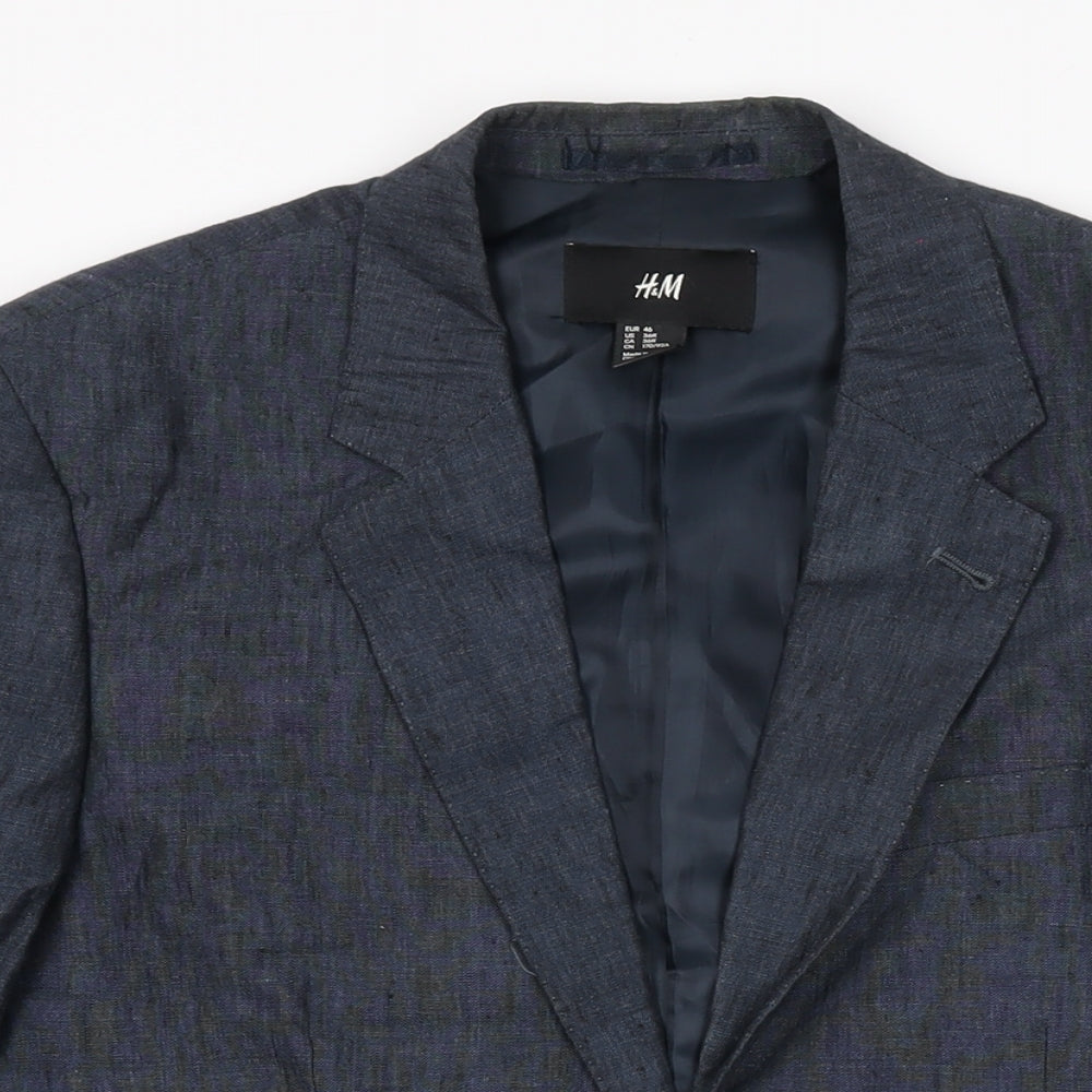 Mens UK Size 36 H&M Regular Blue Suit Jacket