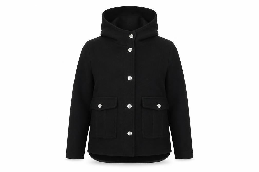 Zara Womens Black Jacket Coat Size M Button