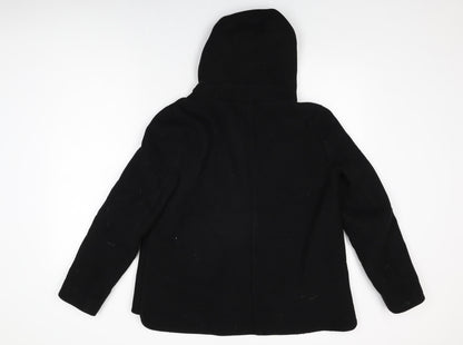 Zara Womens Black Jacket Coat Size M Button