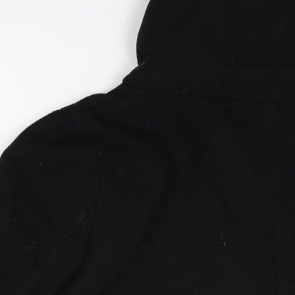 Zara Womens Black Jacket Coat Size M Button