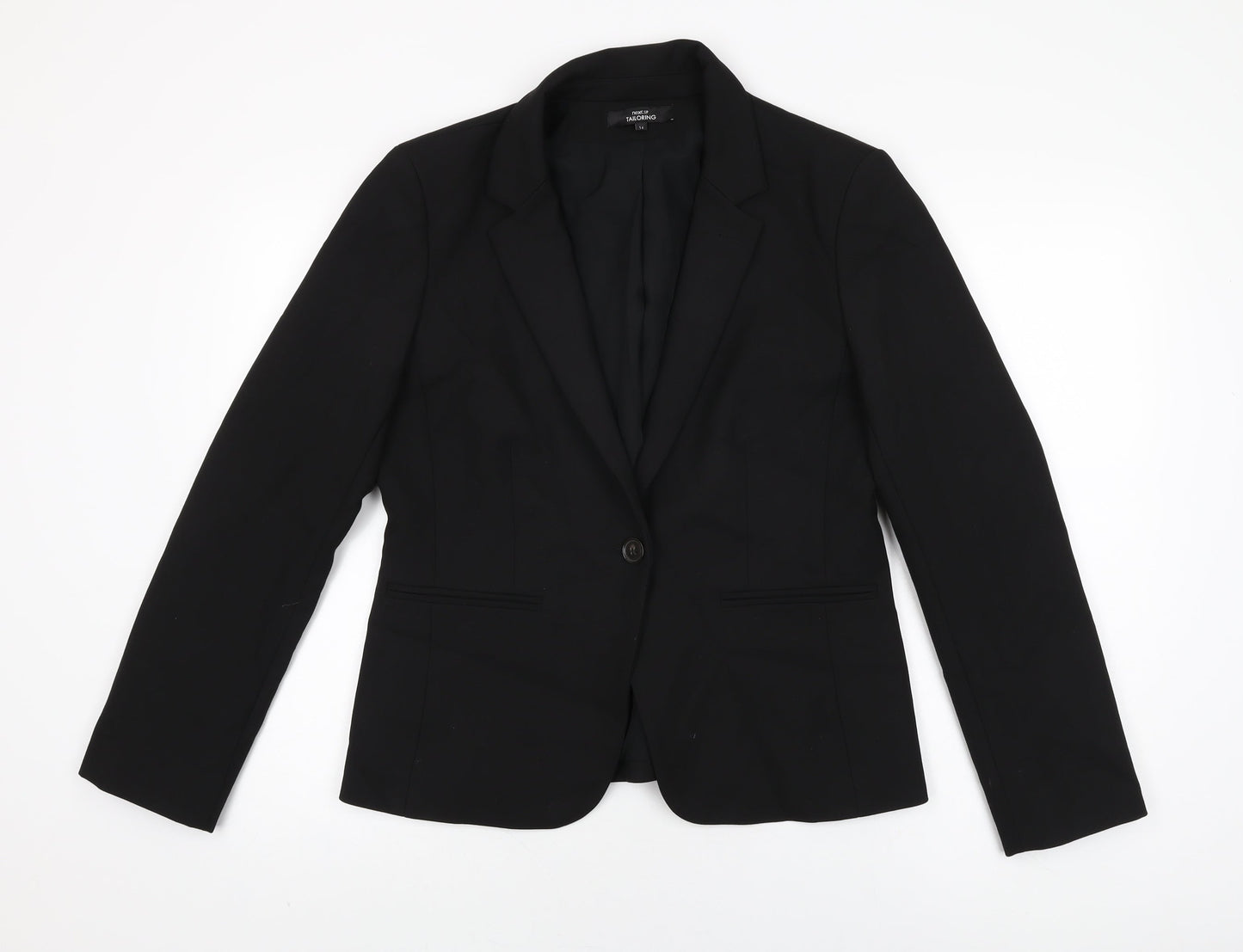 NEXT Womens Black Polyester Jacket Suit Jacket Size 14
