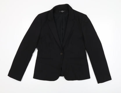 NEXT Womens Black Polyester Jacket Suit Jacket Size 14