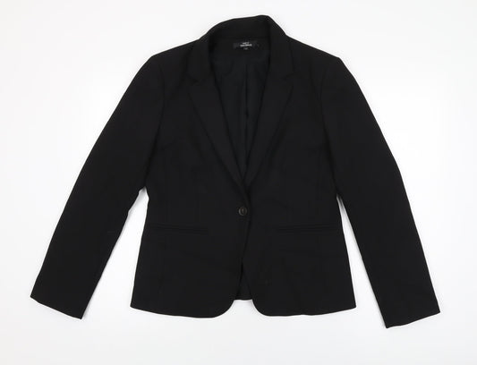 NEXT Womens Black Polyester Jacket Suit Jacket Size 14
