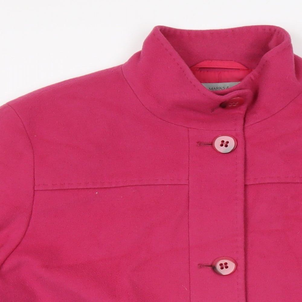 Womens UK Size 14 Marks and Spencer Pink Overcoat