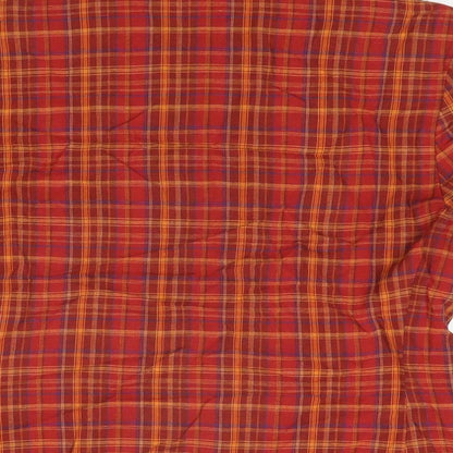 Berkertex Womens Red Plaid Viscose Basic Button-Up Size 10 Collared